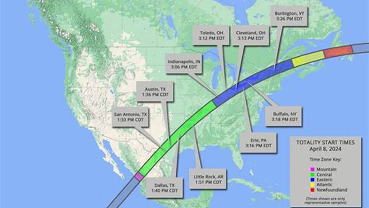 2024 Eclipse Path Map