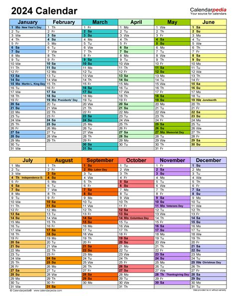 2024 Excel Calendar With Holidays