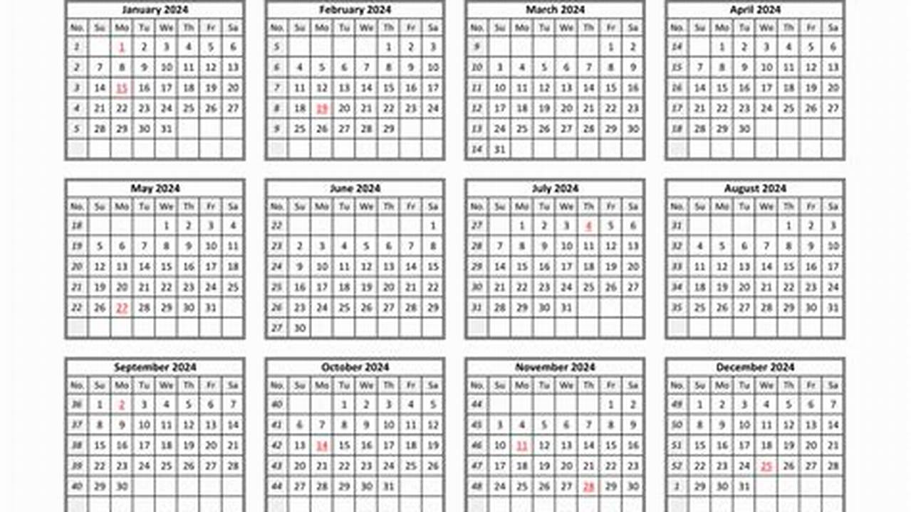 2024 Free Calendar Printable Pages 1 365