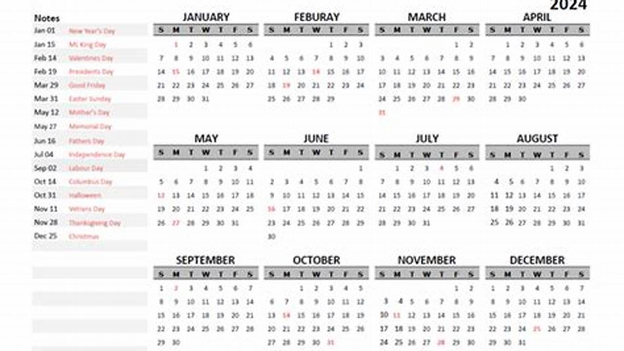 2024 Google Calendar Template
