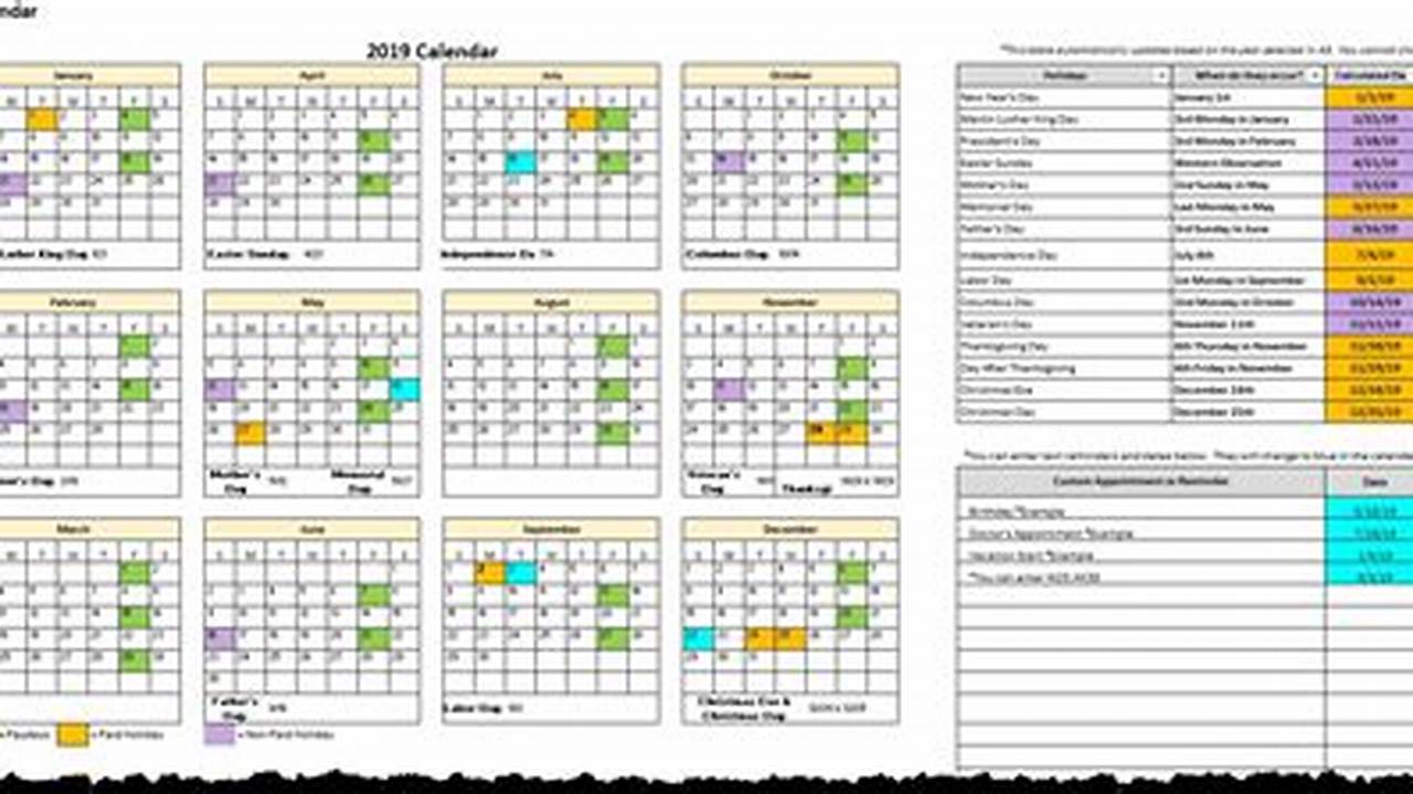 2024 Holiday Calendar Excel Formula