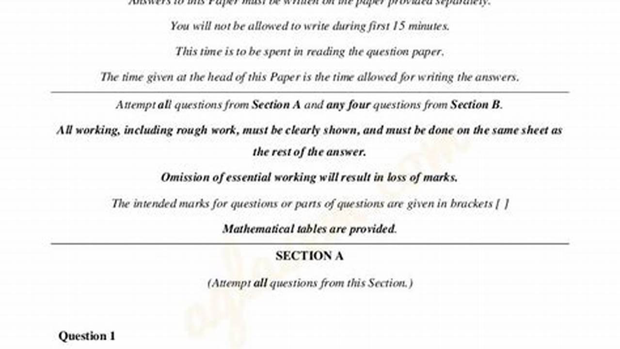 2024 Icse Maths Specimen Paper Answers Key