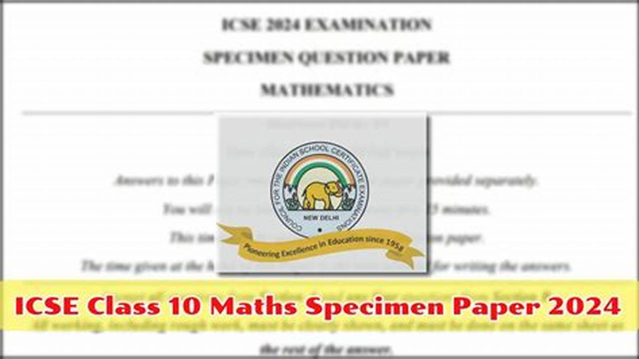 2024 Icse Maths Specimen Paper Answers Pdf