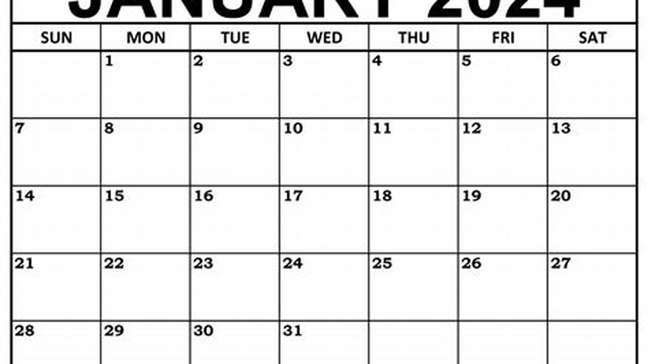 2024 January Calendar Printable Cursive 2024