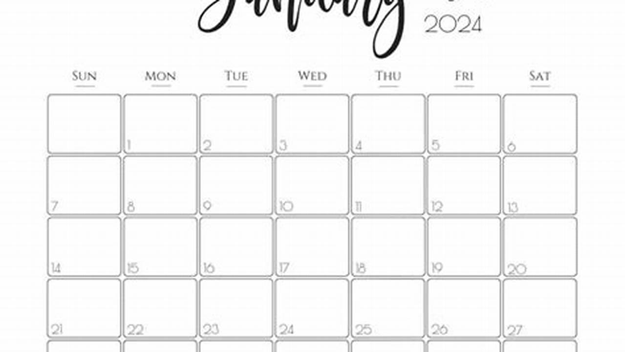 2024 January Calendar Printable Cutepdf