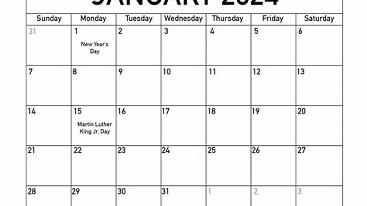 2024 January Calendar Printable Free Pdf Format 2022