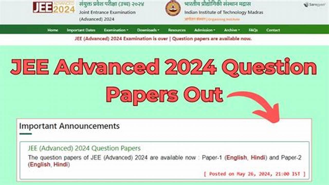 2024 Jee Advanced Papers Pdf Download