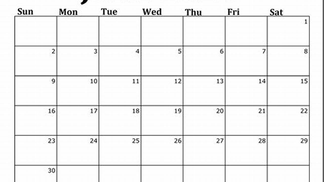 2024 June Calendar Printable Free 1 Month