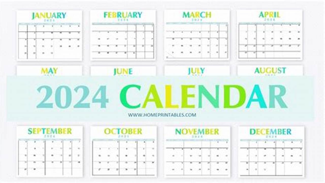 2024 Monthly Calendar Printable Free Pdf File Download Software