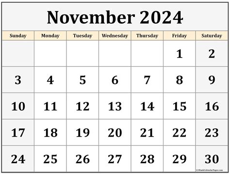 2024 November Calendar