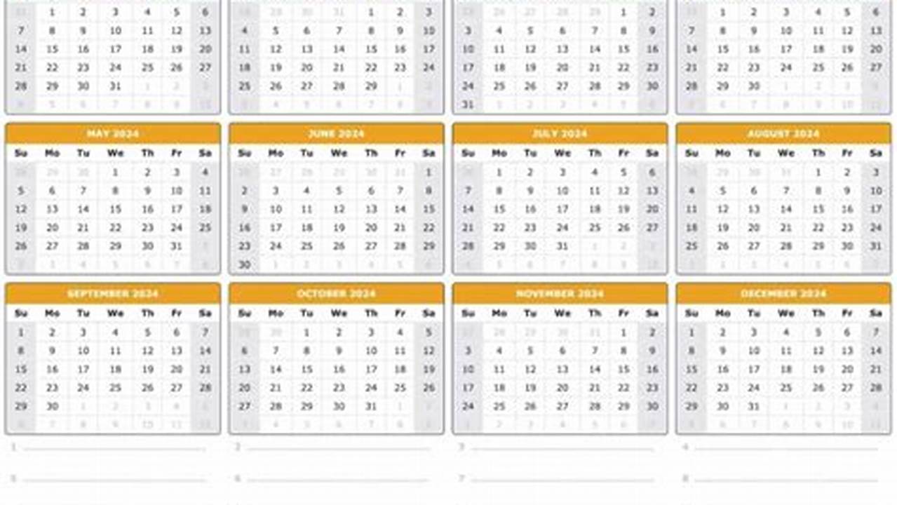 2024 Numbered Weeks Calendar Date Format