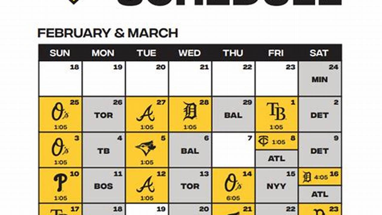 2024 Pirates Spring Training Schedule