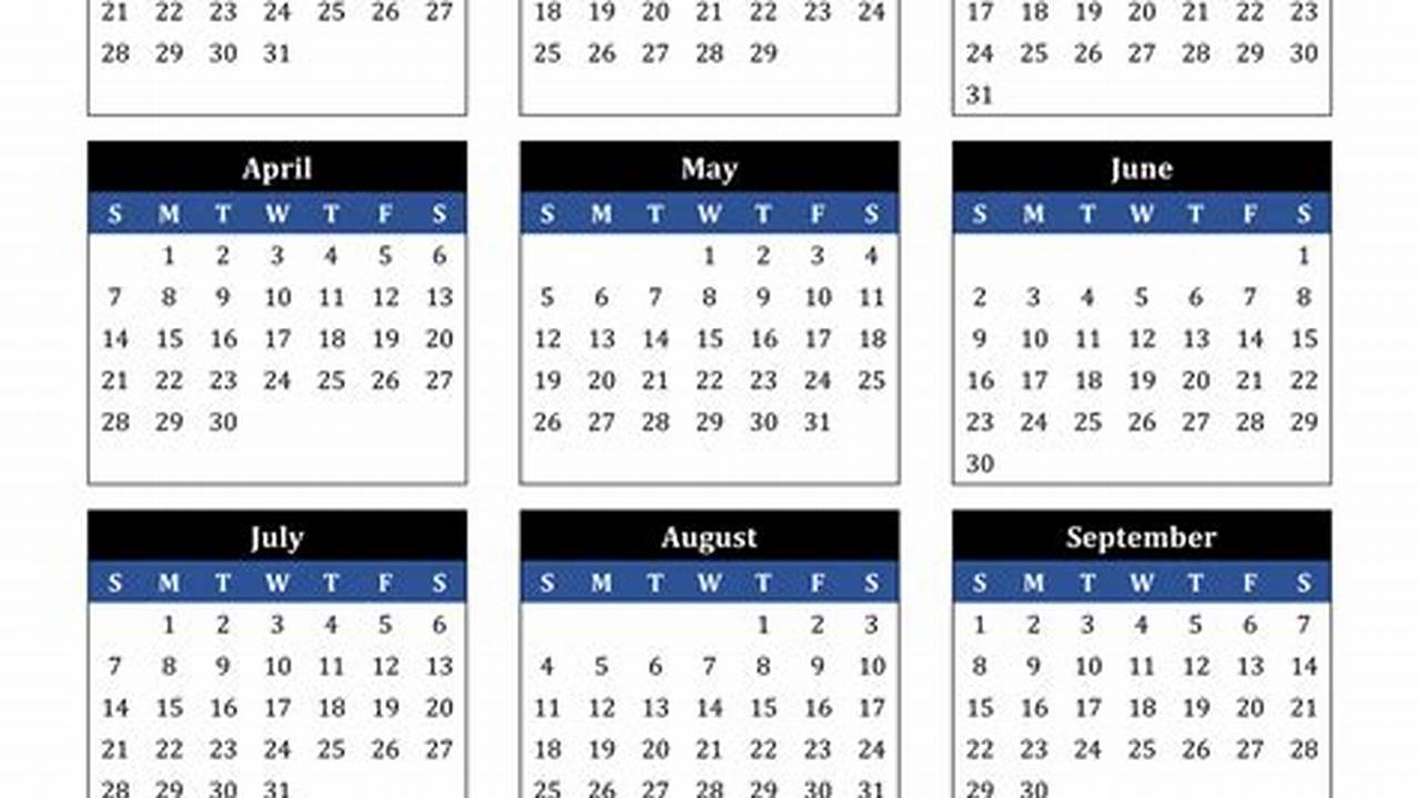 2024 Printable Calendar Two Pages 2022