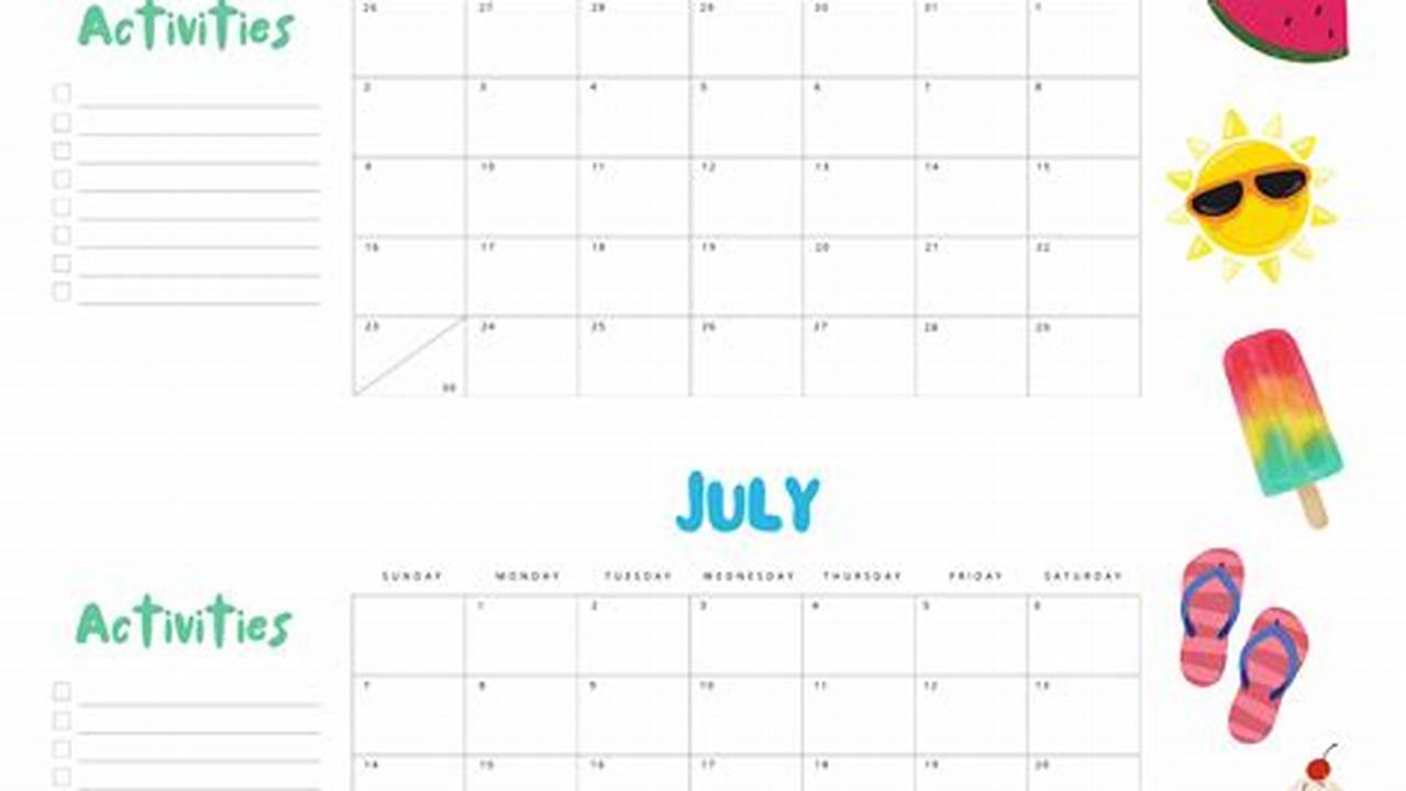 2024 Summer Calendar Freebiesbug