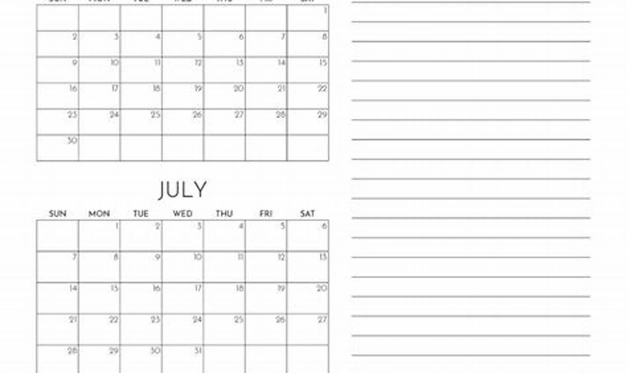 2024 Summer Calendar Pictures To Print And Color