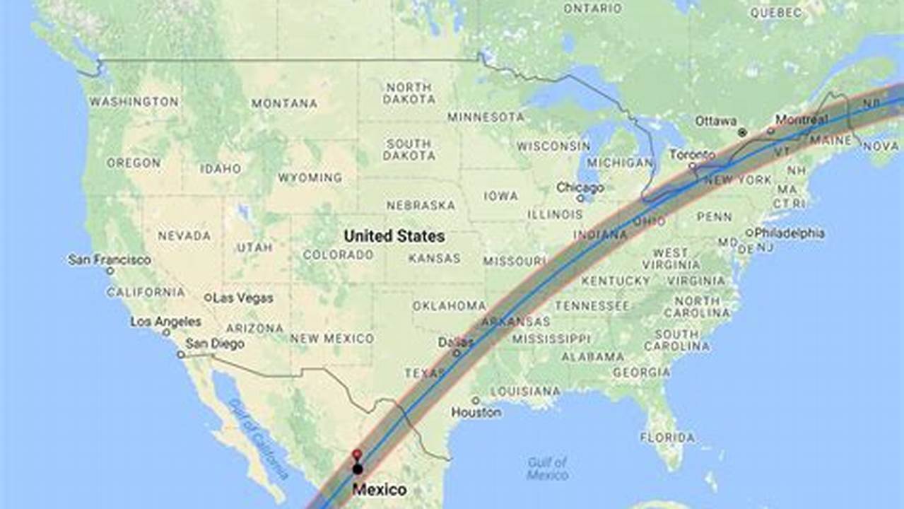 2024 Total Eclipse Time Map Live Tracker