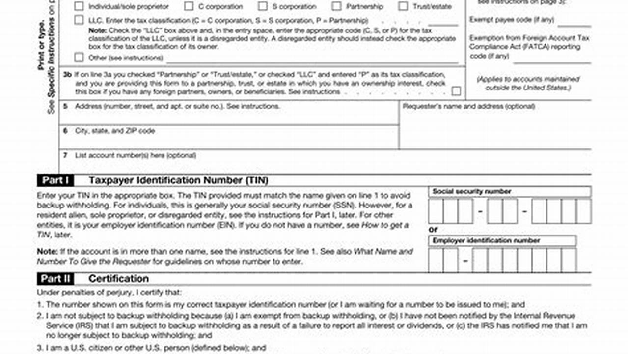 2024 W 9 Form Fillable Pdf Download