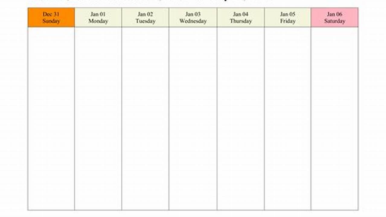 2024 Weekly Calendar Printable Free Pdf Form