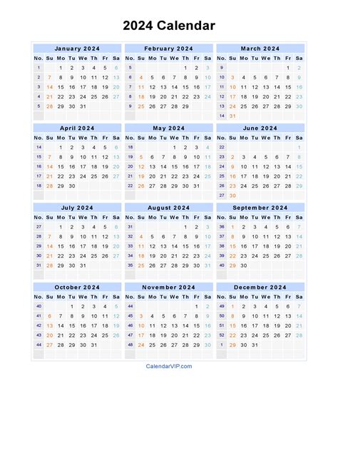 2024 Calendar Printable One Page