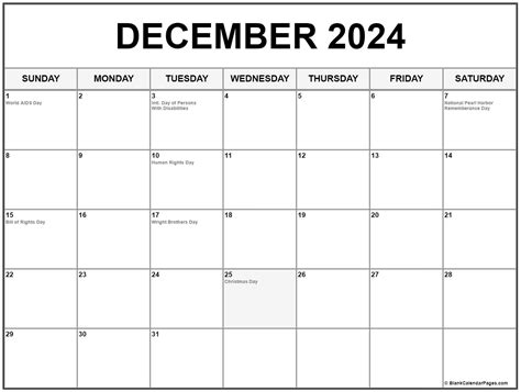 2024 December Calendar With Holidays