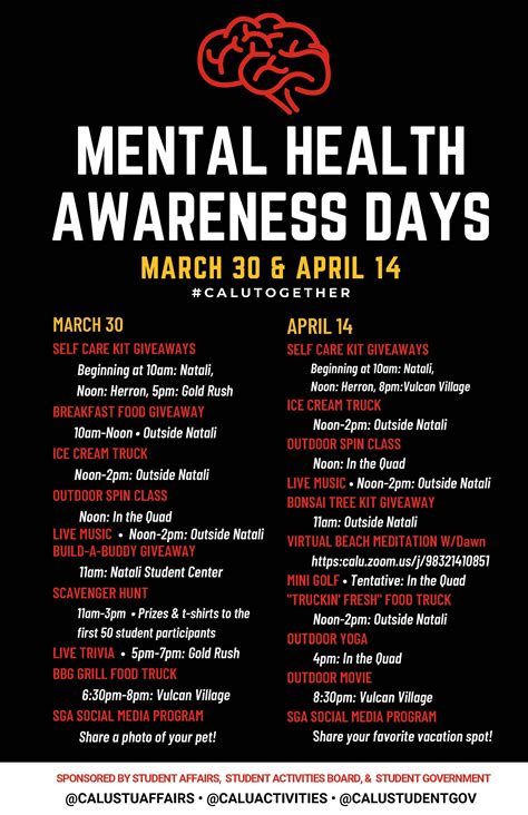 2024 Mental Health Awareness Calendar
