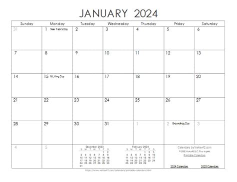 2024 Printable Monthly Calendar With Holidays Word 2024