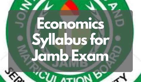 2024/2025 jamb economic syllabus