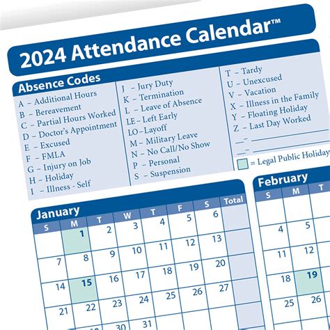 2024 Attendance Calendar