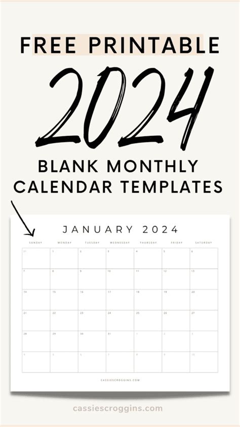 2024 Blank Calendar Sheets Printable Customizable
