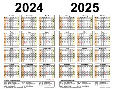 2024 Calendar 2025 Printable