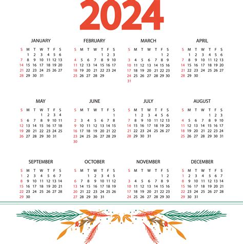 2024 Calendar Png