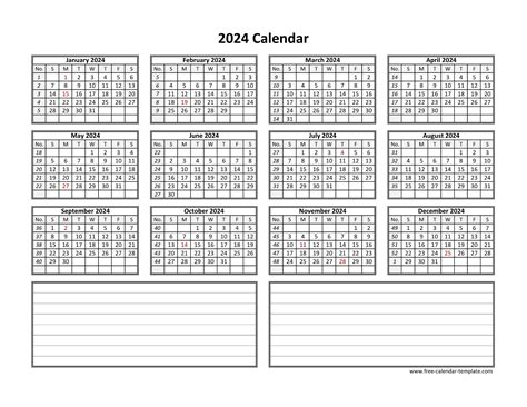 2024 Calendar Printable Studyblr