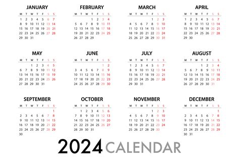 2024 Calendar Week Starts Monday