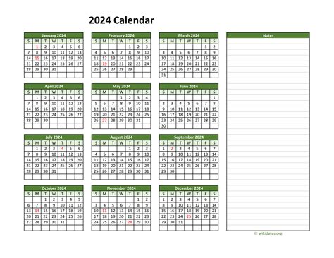 2024 Calendar With Notes