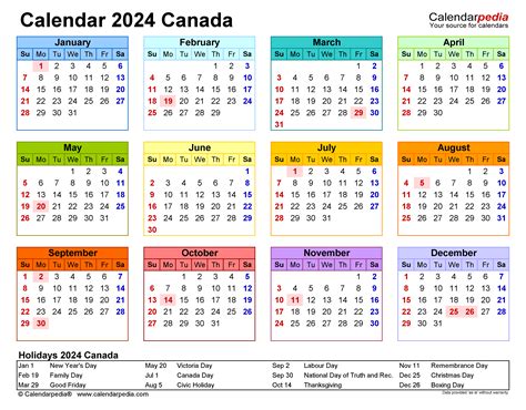 2024 Canada Calendar