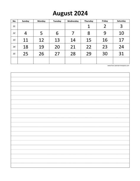 Download Printable August 2024 Calendars