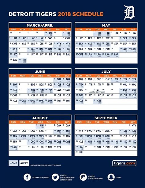 2024 Detroit Tigers Printable Schedule