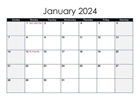 2024 Excel Month Calendar