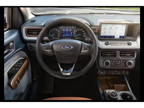 Interior shot of the 2024 Ford Maverick showing the infotainment screen and dashboard