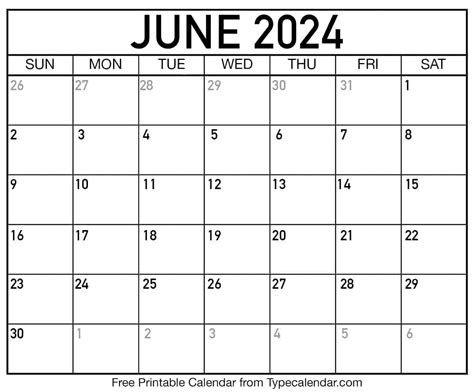 2024 June Calendar In Excel