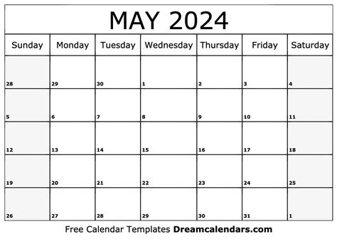 2024 May Calendar Print Out
