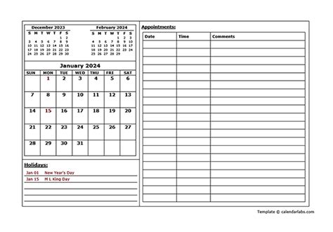 Printable 2024 Appointment Calendar Free Printable Templates