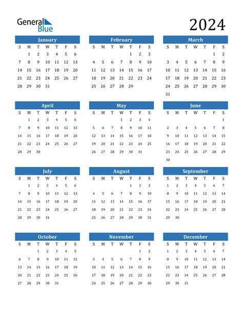 2024 Calendar (PDF, Word, Excel)