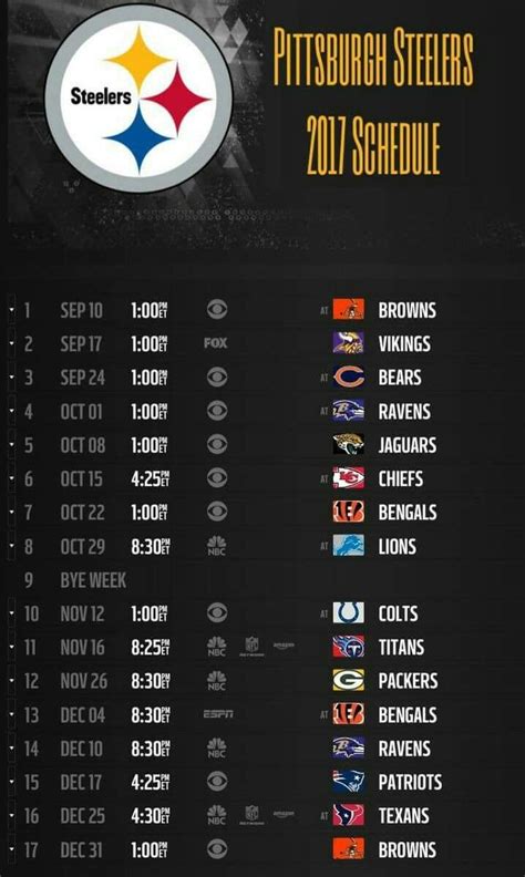 2024 Pittsburgh Steelers Calendar