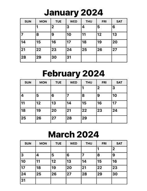 2024 Printable Calendar January February