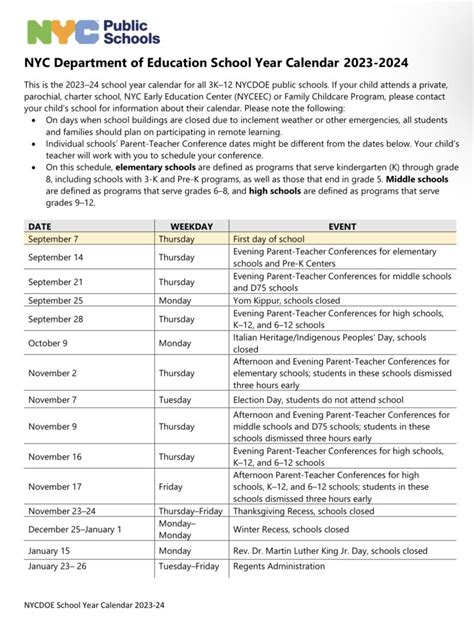 School Calendar 2023 2024 Nyc Get Calendar 2023 Update