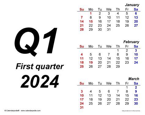 2024 Quarterly Calendar