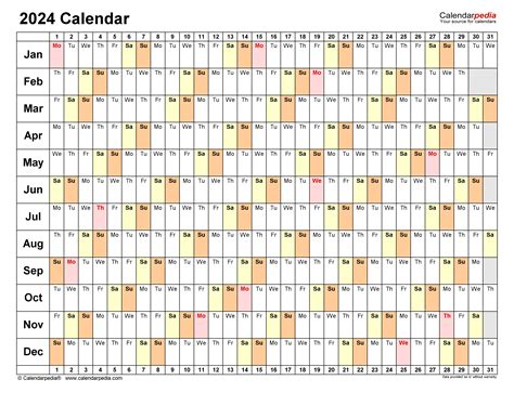 2024 Weekly Calendar Excel Time Management