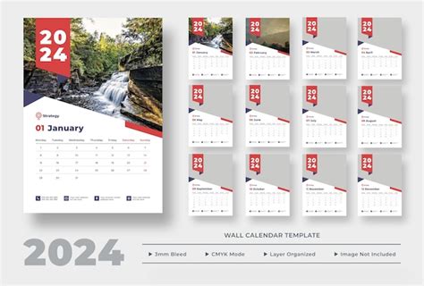 2024 Calendar Psd Template