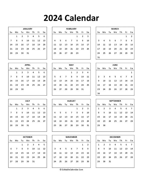 2024 Calendars In Word